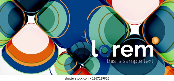 Abstract background - geometric multicolored round shapes composition. Trendy abstract layout template for business or technology presentation or web brochure cover, wallpaper. Vector illustration