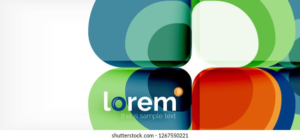 Abstract background - geometric multicolored round shapes composition. Trendy abstract layout template for business or technology presentation or web brochure cover, wallpaper. Vector illustration