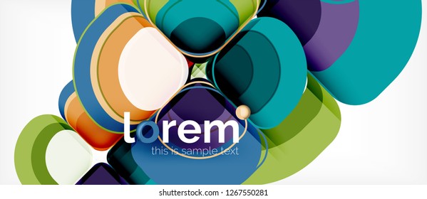 Abstract background - geometric multicolored round shapes composition. Trendy abstract layout template for business or technology presentation or web brochure cover, wallpaper. Vector illustration