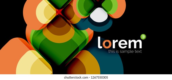 Abstract background - geometric multicolored round shapes composition. Trendy abstract layout template for business or technology presentation or web brochure cover, wallpaper. Vector illustration