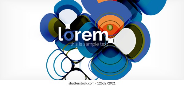 Abstract background - geometric multicolored round shapes composition. Trendy abstract layout template for business or technology presentation or web brochure cover, wallpaper. Vector illustration