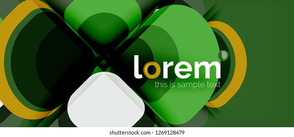 Abstract background - geometric multicolored round shapes composition. Trendy abstract layout template for business or technology presentation or web brochure cover, wallpaper. Vector illustration
