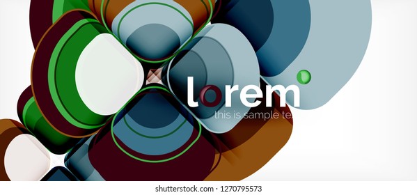 Abstract background - geometric multicolored round shapes composition. Trendy abstract layout template for business or technology presentation or web brochure cover, wallpaper. Vector illustration