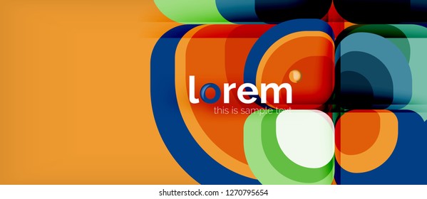 Abstract background - geometric multicolored round shapes composition. Trendy abstract layout template for business or technology presentation or web brochure cover, wallpaper. Vector illustration