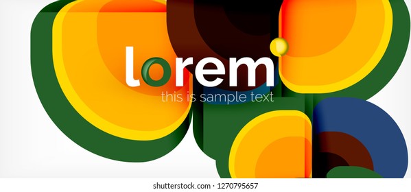 Abstract background - geometric multicolored round shapes composition. Trendy abstract layout template for business or technology presentation or web brochure cover, wallpaper. Vector illustration