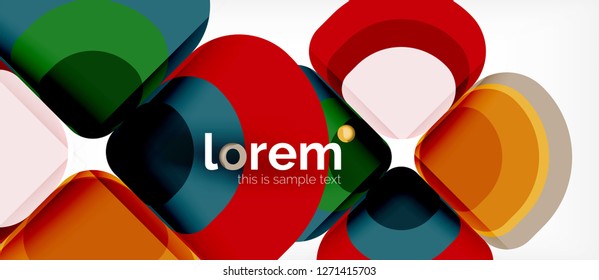 Abstract background - geometric multicolored round shapes composition. Trendy abstract layout template for business or technology presentation or web brochure cover, wallpaper. Vector illustration
