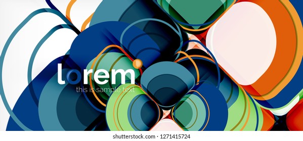 Abstract background - geometric multicolored round shapes composition. Trendy abstract layout template for business or technology presentation or web brochure cover, wallpaper. Vector illustration