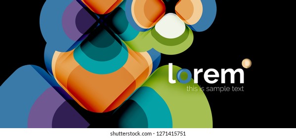 Abstract background - geometric multicolored round shapes composition. Trendy abstract layout template for business or technology presentation or web brochure cover, wallpaper. Vector illustration