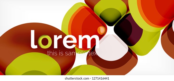 Abstract background - geometric multicolored round shapes composition. Trendy abstract layout template for business or technology presentation or web brochure cover, wallpaper. Vector illustration