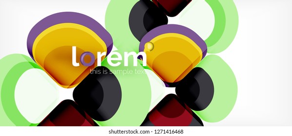 Abstract background - geometric multicolored round shapes composition. Trendy abstract layout template for business or technology presentation or web brochure cover, wallpaper. Vector illustration