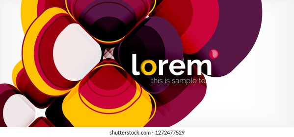 Abstract background - geometric multicolored round shapes composition. Trendy abstract layout template for business or technology presentation or web brochure cover, wallpaper. Vector illustration