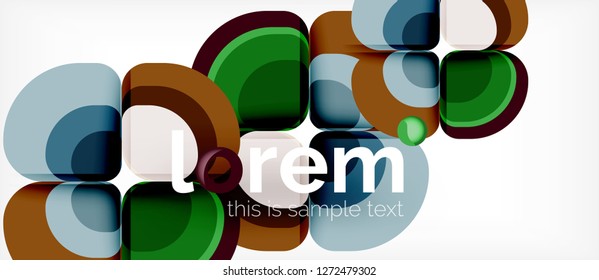 Abstract background - geometric multicolored round shapes composition. Trendy abstract layout template for business or technology presentation or web brochure cover, wallpaper. Vector illustration