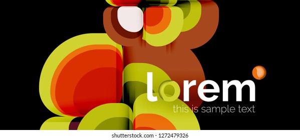 Abstract background - geometric multicolored round shapes composition. Trendy abstract layout template for business or technology presentation or web brochure cover, wallpaper. Vector illustration