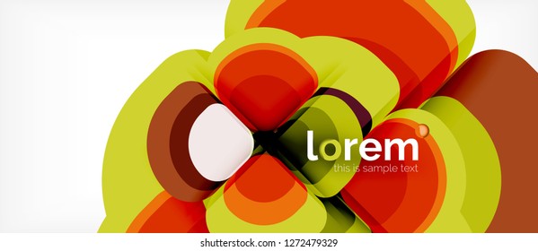 Abstract background - geometric multicolored round shapes composition. Trendy abstract layout template for business or technology presentation or web brochure cover, wallpaper. Vector illustration