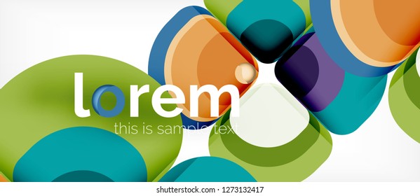 Abstract background - geometric multicolored round shapes composition. Trendy abstract layout template for business or technology presentation or web brochure cover, wallpaper. Vector illustration