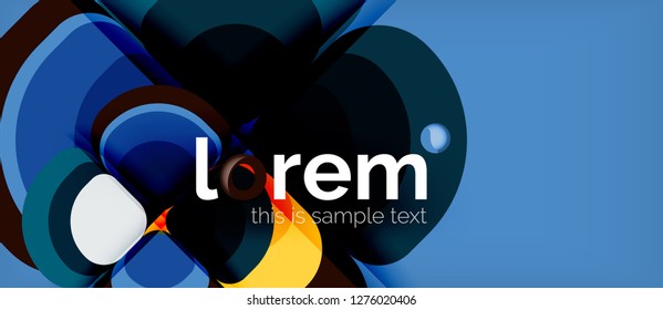 Abstract background - geometric multicolored round shapes composition. Trendy abstract layout template for business or technology presentation or web brochure cover, wallpaper. Vector illustration