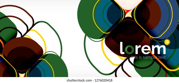 Abstract background - geometric multicolored round shapes composition. Trendy abstract layout template for business or technology presentation or web brochure cover, wallpaper. Vector illustration