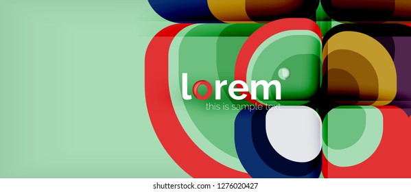 Abstract background - geometric multicolored round shapes composition. Trendy abstract layout template for business or technology presentation or web brochure cover, wallpaper. Vector illustration