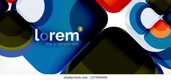 Abstract background - geometric multicolored round shapes composition. Trendy abstract layout template for business or technology presentation or web brochure cover, wallpaper. Vector illustration
