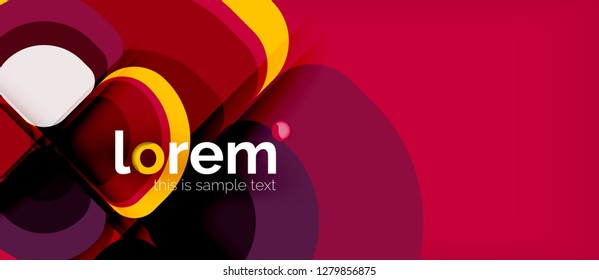 Abstract background - geometric multicolored round shapes composition. Trendy abstract layout template for business or technology presentation or web brochure cover, wallpaper. Vector illustration
