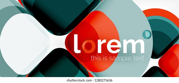 Abstract background - geometric multicolored round shapes composition. Trendy abstract layout template for business or technology presentation or web brochure cover, wallpaper. Vector illustration