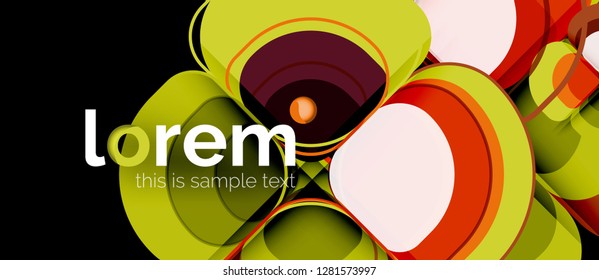 Abstract background - geometric multicolored round shapes composition. Trendy abstract layout template for business or technology presentation or web brochure cover, wallpaper. Vector illustration