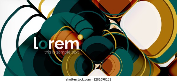 Abstract background - geometric multicolored round shapes composition. Trendy abstract layout template for business or technology presentation or web brochure cover, wallpaper. Vector illustration