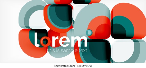 Abstract background - geometric multicolored round shapes composition. Trendy abstract layout template for business or technology presentation or web brochure cover, wallpaper. Vector illustration