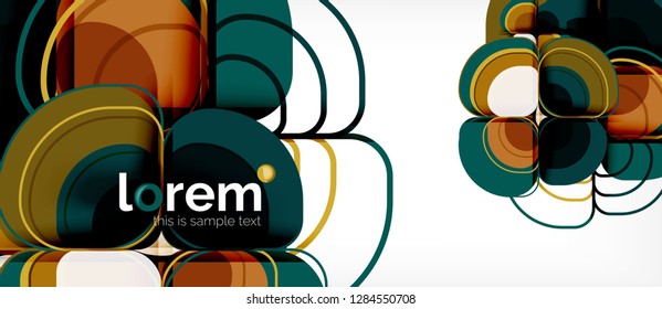 Abstract background - geometric multicolored round shapes composition. Trendy abstract layout template for business or technology presentation or web brochure cover, wallpaper. Vector illustration