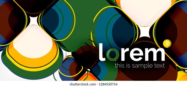 Abstract background - geometric multicolored round shapes composition. Trendy abstract layout template for business or technology presentation or web brochure cover, wallpaper. Vector illustration