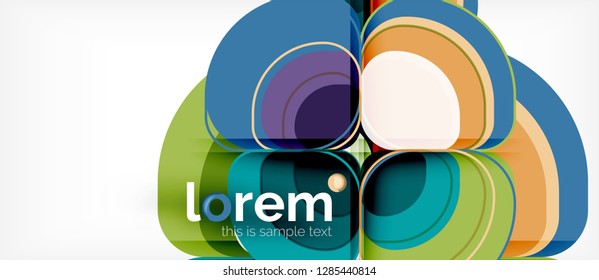 Abstract background - geometric multicolored round shapes composition. Trendy abstract layout template for business or technology presentation or web brochure cover, wallpaper. Vector illustration
