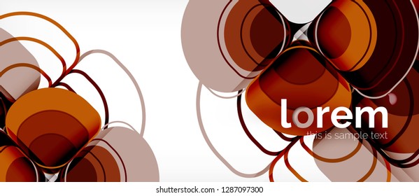 Abstract background - geometric multicolored round shapes composition. Trendy abstract layout template for business or technology presentation or web brochure cover, wallpaper. Vector illustration