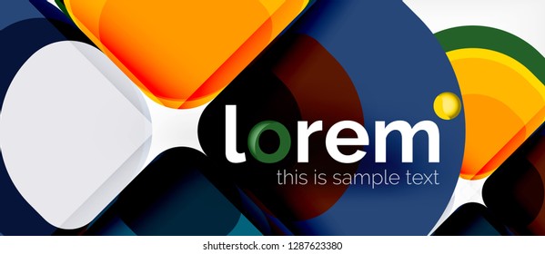 Abstract background - geometric multicolored round shapes composition. Trendy abstract layout template for business or technology presentation or web brochure cover, wallpaper. Vector illustration