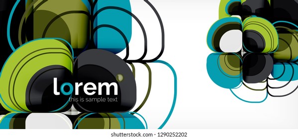 Abstract background - geometric multicolored round shapes composition. Trendy abstract layout template for business or technology presentation or web brochure cover, wallpaper. Vector illustration
