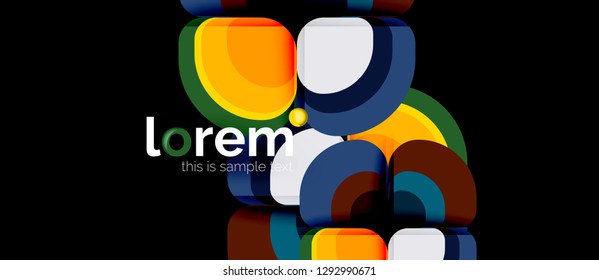 Abstract background - geometric multicolored round shapes composition. Trendy abstract layout template for business or technology presentation or web brochure cover, wallpaper. Vector illustration