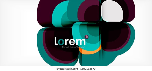 Abstract background - geometric multicolored round shapes composition. Trendy abstract layout template for business or technology presentation or web brochure cover, wallpaper. Vector illustration