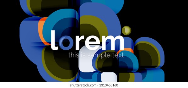 Abstract background - geometric multicolored round shapes composition. Trendy abstract layout template for business or technology presentation or web brochure cover, wallpaper. Vector illustration