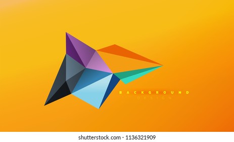 Abstrakter Hintergrund - geometrische Origami-Formzusammensetzung, dreieckiges Low-Poly-Design-Konzept. Farbige, minimalistische Vektorgrafik