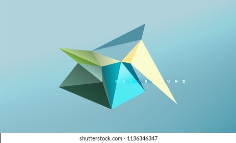 Abstract background - geometric origami style shape composition, triangular low poly design concept. Colorful trendy minimalistic vector illustration