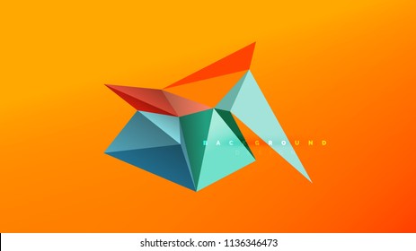 Abstract background - geometric origami style shape composition, triangular low poly design concept. Colorful trendy minimalistic vector illustration