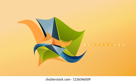 Abstract background - geometric origami style shape composition, triangular low poly design concept. Colorful trendy minimalistic vector illustration