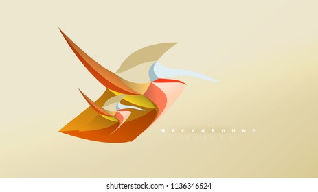 Fondo abstracto - composición de forma de estilo de origami geométrico, concepto de diseño triangular de polos bajos. Ilustración vectorial minimalista de moda colorida
