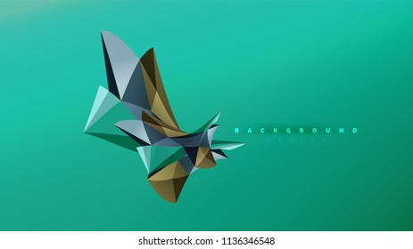 Abstrakter Hintergrund - geometrische Origami-Formzusammensetzung, dreieckiges Low-Poly-Design-Konzept. Farbige, minimalistische Vektorgrafik
