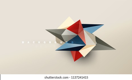 Abstrakter Hintergrund - geometrische Origami-Formzusammensetzung, dreieckiges Low-Poly-Design-Konzept. Farbige, minimalistische Vektorgrafik