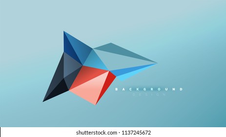 Abstract background - geometric origami style shape composition, triangular low poly design concept. Colorful trendy minimalistic vector illustration