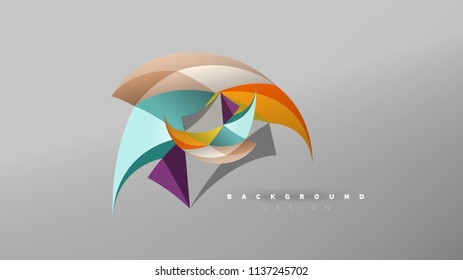 Abstract background - geometric origami style shape composition, triangular low poly design concept. Colorful trendy minimalistic vector illustration