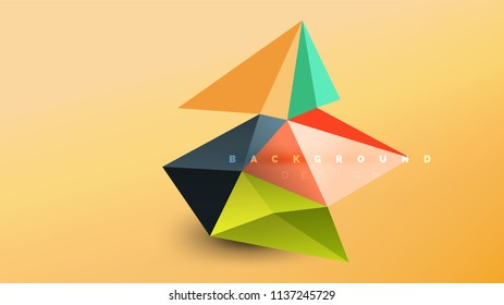 Abstrakter Hintergrund - geometrische Origami-Formzusammensetzung, dreieckiges Low-Poly-Design-Konzept. Farbige, minimalistische Vektorgrafik