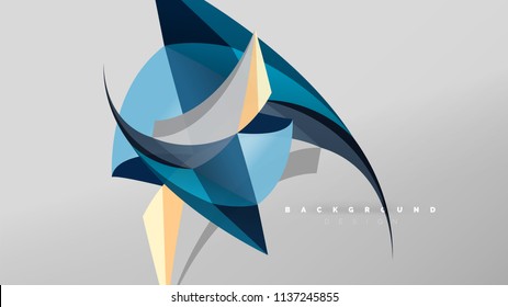 Fondo abstracto - composición de forma de estilo de origami geométrico, concepto de diseño triangular de polos bajos. Ilustración vectorial minimalista de moda colorida