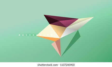Fondo abstracto - composición de forma de estilo de origami geométrico, concepto de diseño triangular de polos bajos. Ilustración vectorial minimalista de moda colorida