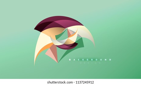 Abstract background - geometric origami style shape composition, triangular low poly design concept. Colorful trendy minimalistic vector illustration